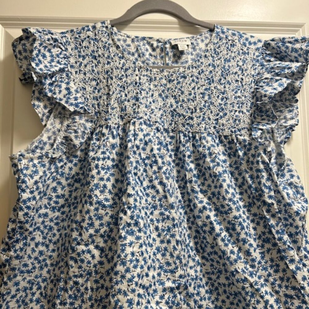 J Crew Flowered Sleeves Top (XXL)
